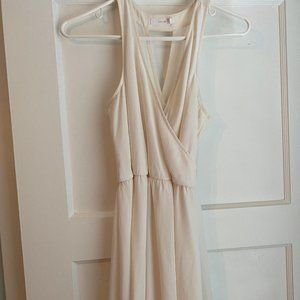 Cream Cinched Waist Dress